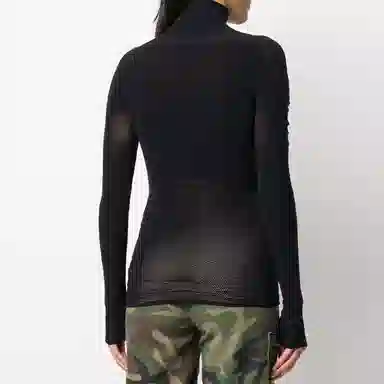 AMBUSH FW21 Turtleneck Mesh Long Sleeve Top Black