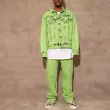 Drew House Letter Logo Denim Jacket Green