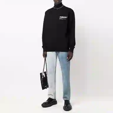 AMBUSH FW21 Logo Long Sleeve Sweatshirt Black