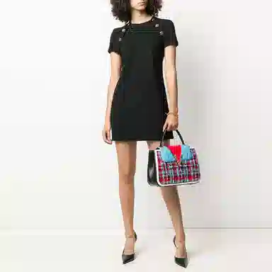Versace Medusa Button Knit Dress Black