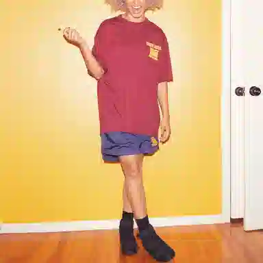 Drew House logo FW21 Community Ss Tee LogoT burgundy