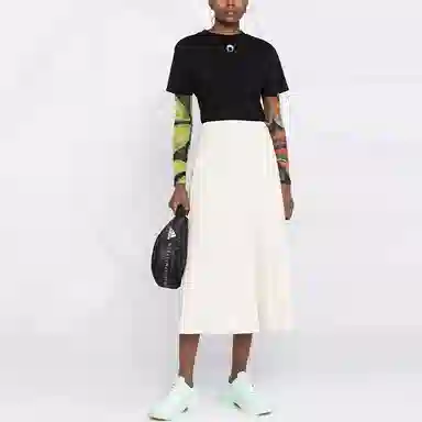 Y-3 21 High Waist Pleated Skirt White