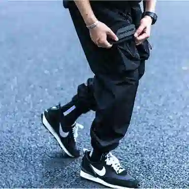 ENSHADOWER Metal Nylon Drawstring Joggers