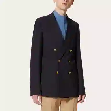 Valentino SS22 Double-Breasted Blazer Navy