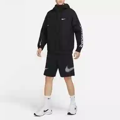 Nike Woven Logo Print Jacket Black