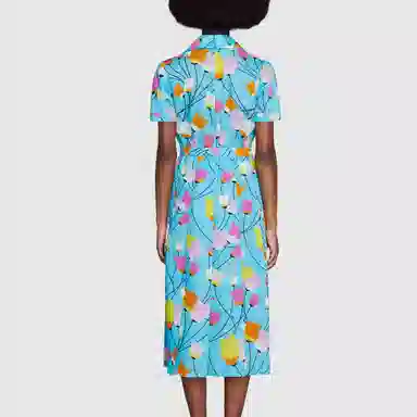 Gucci Tulip Print Dress Blue