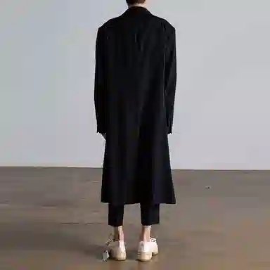 Yohji Yamamoto Black Double-Layer Coat