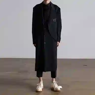 Yohji Yamamoto Black Double-Layer Coat