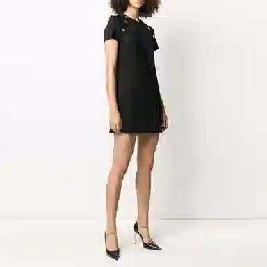 Versace Medusa Button Knit Dress Black