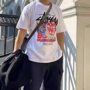 Stussy x OFF-WHITE Virgil Abloh World Tour Logo T