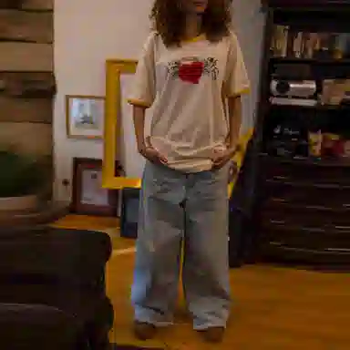 Drew House logo Cherub Ss Ringer Tee CreamGolden Yellow SS22 T