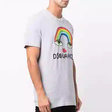 DSQUARED2 SS22 Rainbow Print Tee
