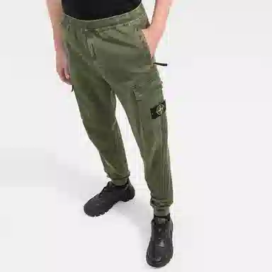 Stone Island FW22 Logo Patch Cargo Pants Green