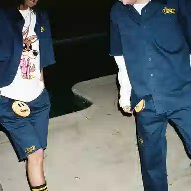 Drew House FW21 Stretch Twill Pleated Shorts Logo