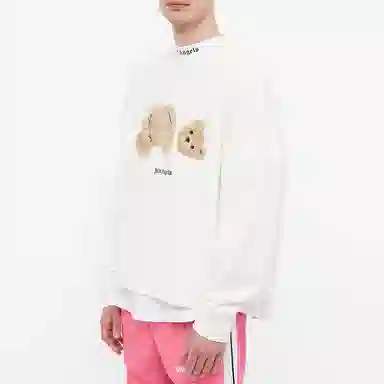 Palm Angels Decapitated Bear Crewneck White