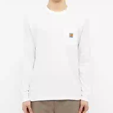 Carhartt WIP Long Sleeve Pocket Tee White