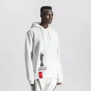 NORVINCY Printed Hoodie White