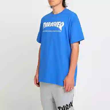 Thrasher Basic Logo Crew Neck T-Shirt Blue