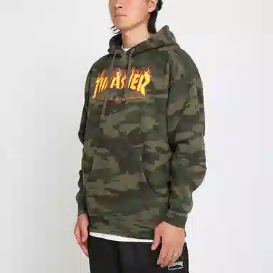 Thrasher Camo Flame Hoodie