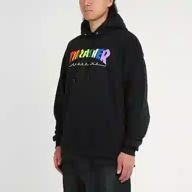 Thrasher Rainbow Mag Hood Black