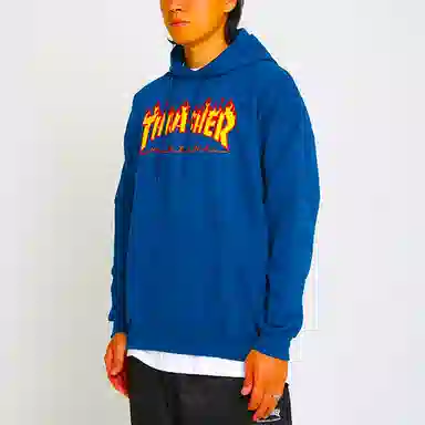 Thrasher Flame Logo Hood Royal