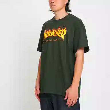 Thrasher Yellow Flame Logo T-Shirt