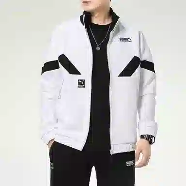 Puma Logo Knit Jacket White