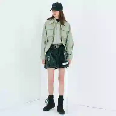 ROARINGWILD Waist Cinch Cargo Jacket Light Green