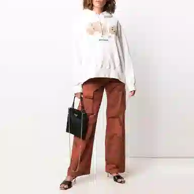 Palm Angels Decapitated Bear Hoodie White