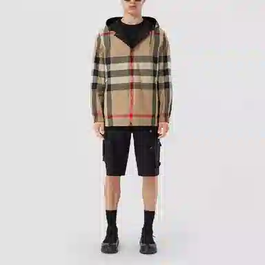 Burberry Classic Check Hooded Jacket Beige
