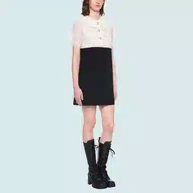 MIU MIU FW21 Satin Dress Black White