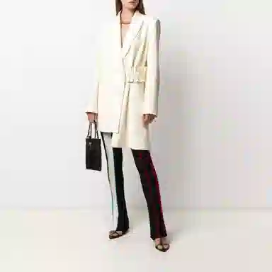 OFF-WHITE Asymmetric Logo Blazer White