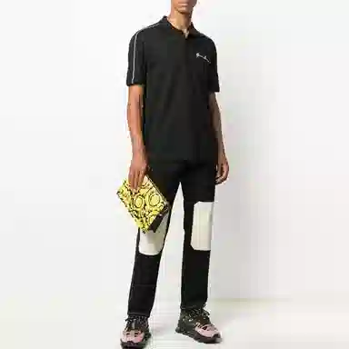 Versace GV Embroidered Polo Black