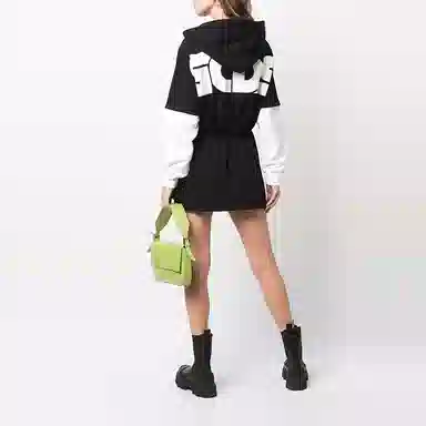 GCDS FW21 Logo Hoodie Dress Black