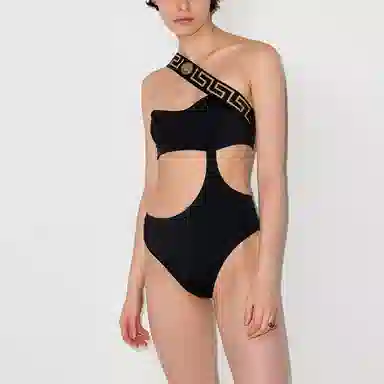 Versace Cutout One-Piece Swimsuit Black