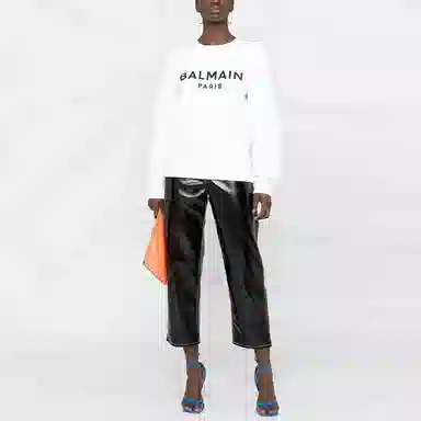 Balmain SS22 Logo Crewneck Sweatshirt White