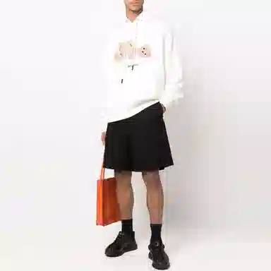 Palm Angels Bear Print Hoodie White