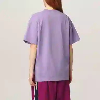 Balenciaga Logo Print T-Shirt Purple