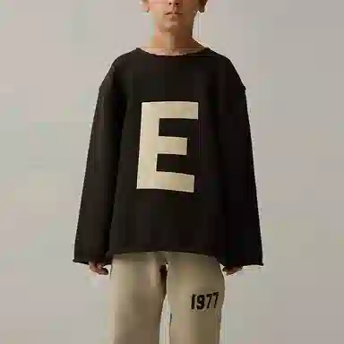Fear of God Essentials SS22 Big E Sweater Iron Kids