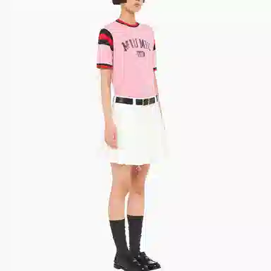 Miu Miu SS22 Logo T-Shirt Pink