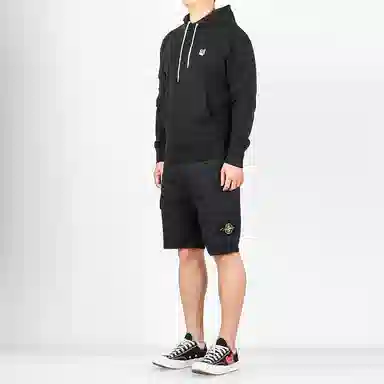 Stone Island Logo Zip Pocket Shorts Navy