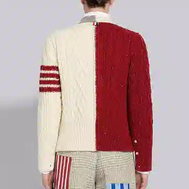 Thom Browne FW22 Striped V-Neck Sweater