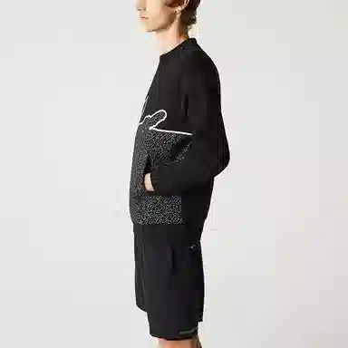 Lacoste SS22 Big Croc Crewneck Sweatshirt Black