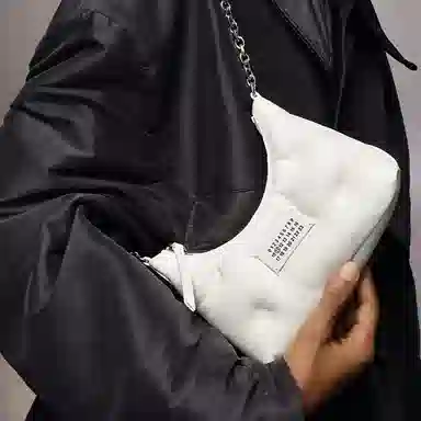 Maison Margiela Mini Quilted Leather Shoulder Bag White