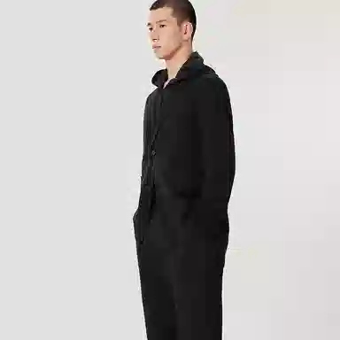 速写 纯色拼接平驳领西装 男款 黑色