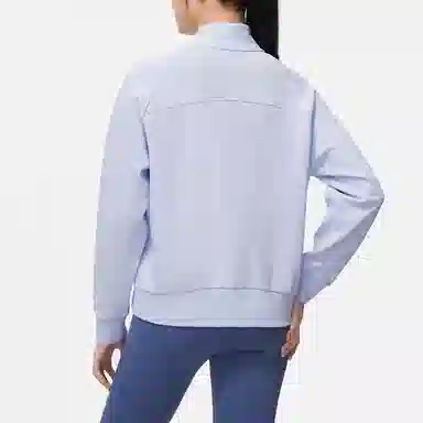 李宁 健身系列 纯色拉链立领卫衣 女款 浅光蓝