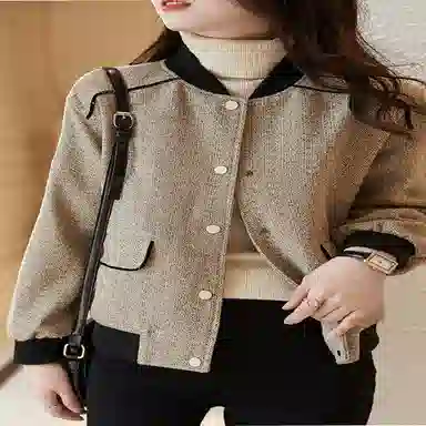 【dme】 纯色简约夹克外套棒球服 女款 咖色