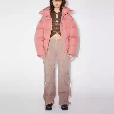 Acne Studios FW23 Logo Down Jacket Blush Pink