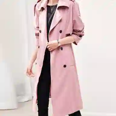 【dme】 西装领系带纽扣长袖风衣 女款