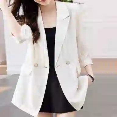 【dme】 纯色一粒扣七分袖西装 女款